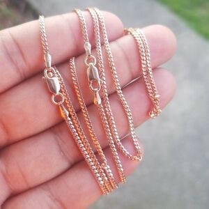 Sterling Silver 925 Rose Gold Miami Curb Chain